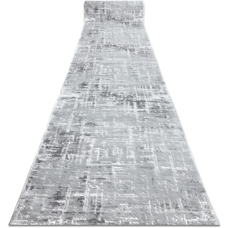 Image of RugsX Structural Mefe Runner in Grey Size: 80cm x 250cm Grey Unisex 80cm x 250 cm