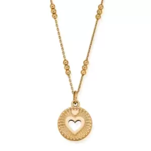 Image of ChloBo Gold Plated Triple Bobble Chain Guiding Heart Necklace
