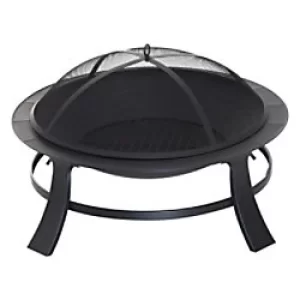 Image of Outsunny Round Fire Pit Black