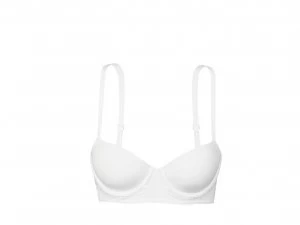 Image of DKNY Classic cotton lace trim balconette bra White