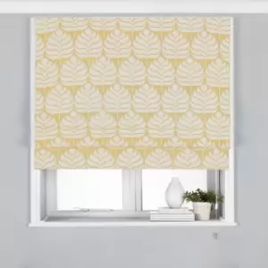 Image of Paoletti Horto Embroidered Blackout Roman Blind Polyester Ochre (122X137Cm)