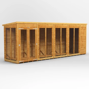 Image of 18x4 Power Pent Summerhouse - Brown
