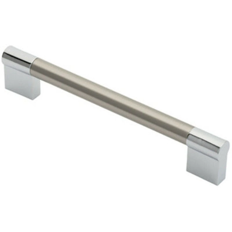 Image of Loops Keyhole Bar Pull Handle 172 x 14mm 160mm Fixing Centres Satin Nickel & Chrome Metallics unisex