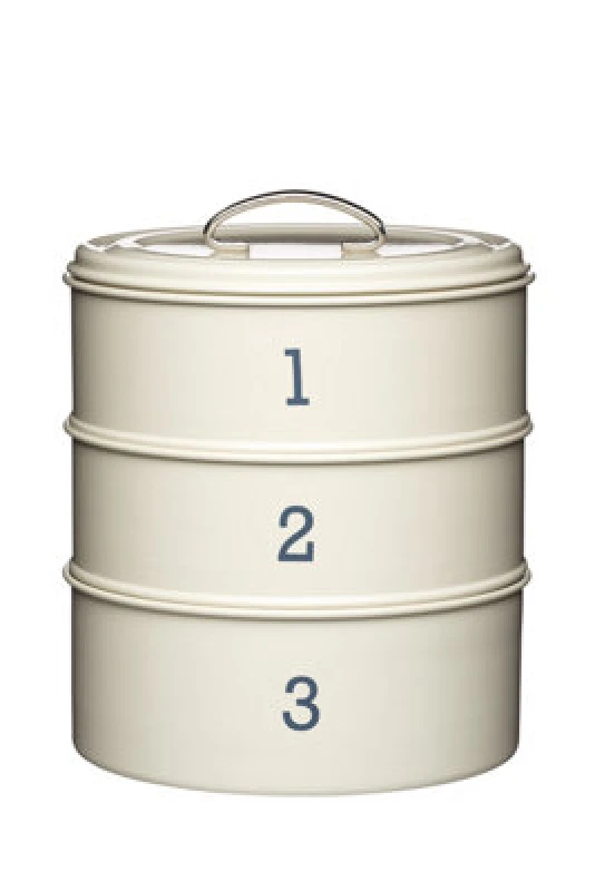 Image of Living Nostalgia Antique Cream Three Tier Cake Tin Set Cream