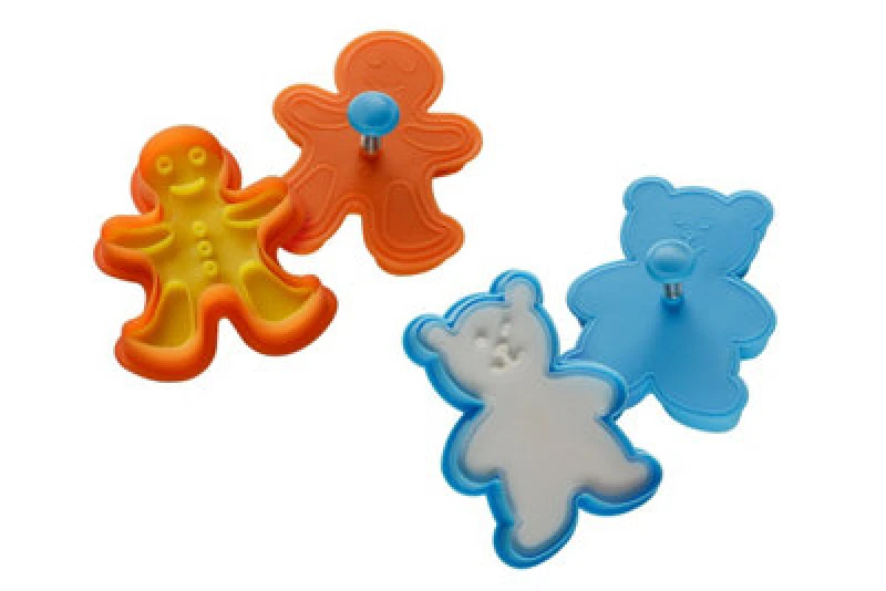 Image of Premier Housewares Hallie Gingerbread Man Cookie Cutters And Stamps Multi