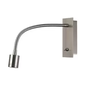 Image of Wall lamp with satin Winslow Nickel e-reader 1 bulb 14,5cm