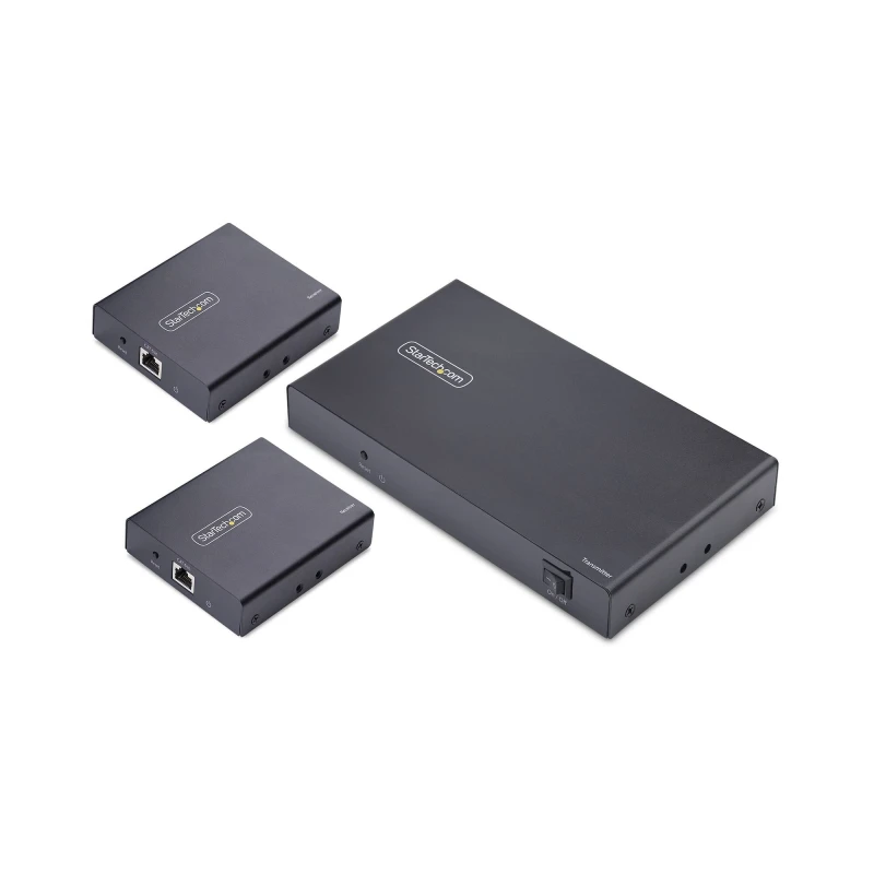 Image of StarTech.com StarTech.com 4-Port HDMI Extender and Splitter Over CAT6, 4K 60Hz, Up to 230ft (70m), 1x4 HDMI over Ethernet Distribution Kit with IR and