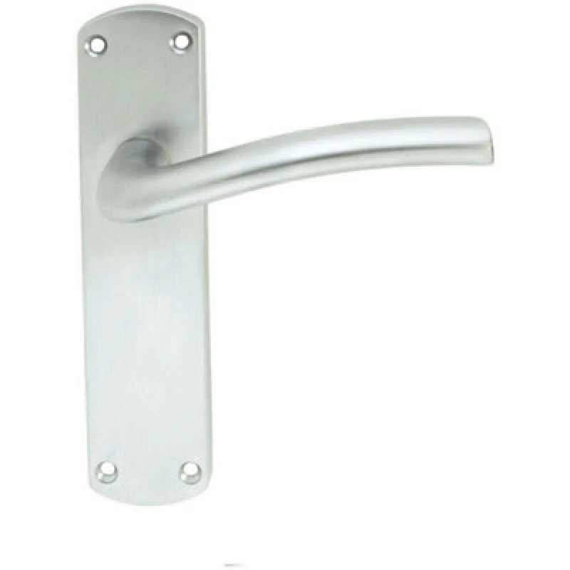 Image of Loops PAIR Rounded Curved Bar Handle on Latch Backplate 170 x 42mm Satin Chrome Multi