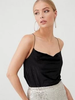 Image of Whistles Velvet Cross Back Cami - Black