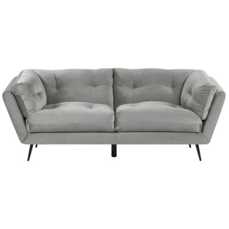 Image of Beliani Sofa 3 Seater Lenvik Velvet Grey