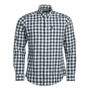 Image of Barbour Mens Gingham 21 Tailored Shirt Navy XXL