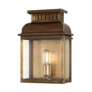 Image of Westminster 1 Light Outdoor Wall Lantern Light Solid Brass IP44, E27