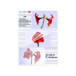 Image of Olympia 1x100 DIN A5 80 micron laminator pouch 100 pc(s)