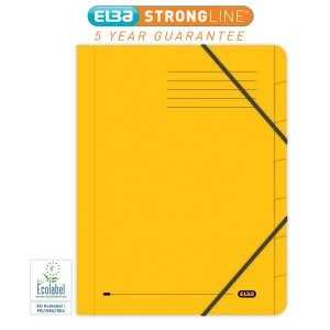Image of Elba Boston Foolscap Part File Pressboard Elasticated 7 Part Yellow Pack of 5