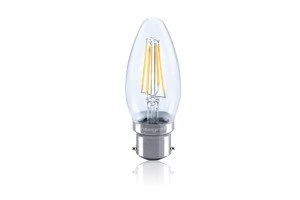 Image of 10 PACK - LED Candle Filament Omni Bulb B22 4.5W 2700K (Warm) 470lm Dimmable