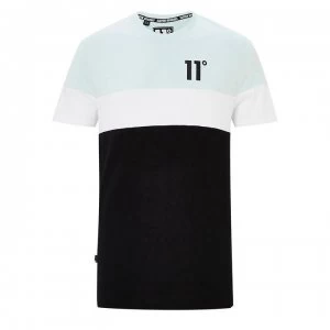 Image of 11 Degrees Cut and Sew T Shirt - Glacier/Blk/Wht