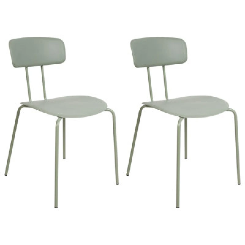 Image of Beliani Set Of 2 Dining Chairs Sibley Light Green