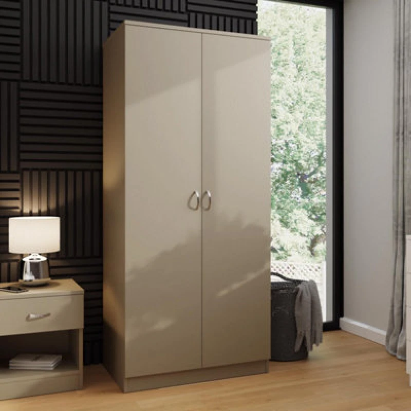 Image of FWStyle FWStyle Promo 2 Door Double Wardrobe Putty in Beige Beige One Size Unisex 5056413133045