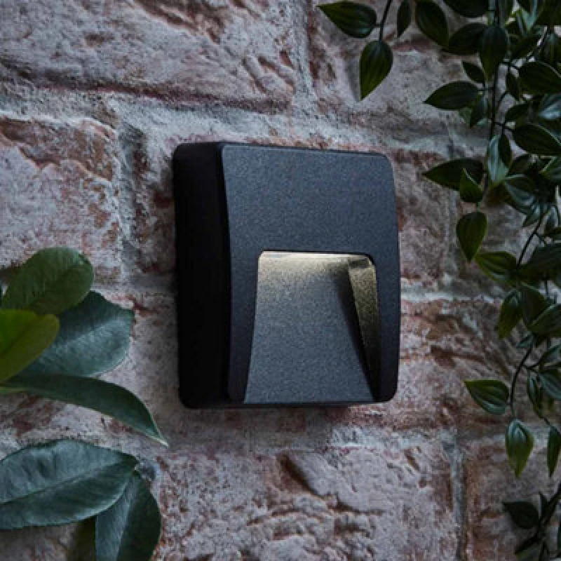 Image of ValueLights ValueLights Sam Matte Black Square IP65 LED Outdoor Wall Light Black One Size Unisex 5016529274490