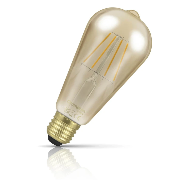 Image of Crompton LED Squirrel Cage ST64 4.5W E27 Dim Filament Extra Warm White Antique Bronze (35W Eqv)