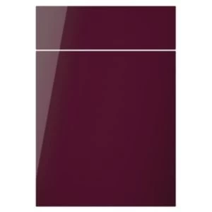 Image of Cooke Lewis Raffello High Gloss Aubergine Drawerline door drawer front W500mm Pack of 1