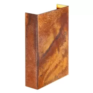 Image of Fold 15cm LED Outdoor Up Down Wall Lamp Corten, IP54, 3000K