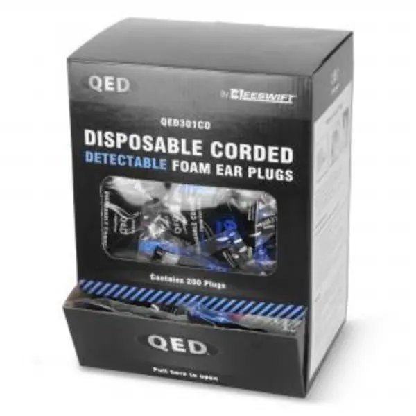 Image of Beeswift Qed Corded Detectable Ear Plug Box of 200 QED301CD BESWQED301CD