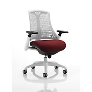 Image of Dynamic Synchro Tilt Task Operator Chair Height Adjustable Arms Flex Moonstone White Back, Ginseng Chilli Seat, White Frame Medium Back