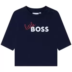 Image of Boss Long Sleeve Logo T-Shirt Infant Boys - Blue