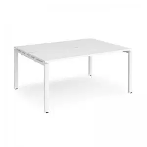 Image of Adapt back to back desks 1600mm x 1200mm - white frame and white top