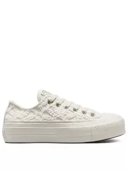 Image of Converse Chuck Taylor All Star Lift Lo, White, Size 7, Women