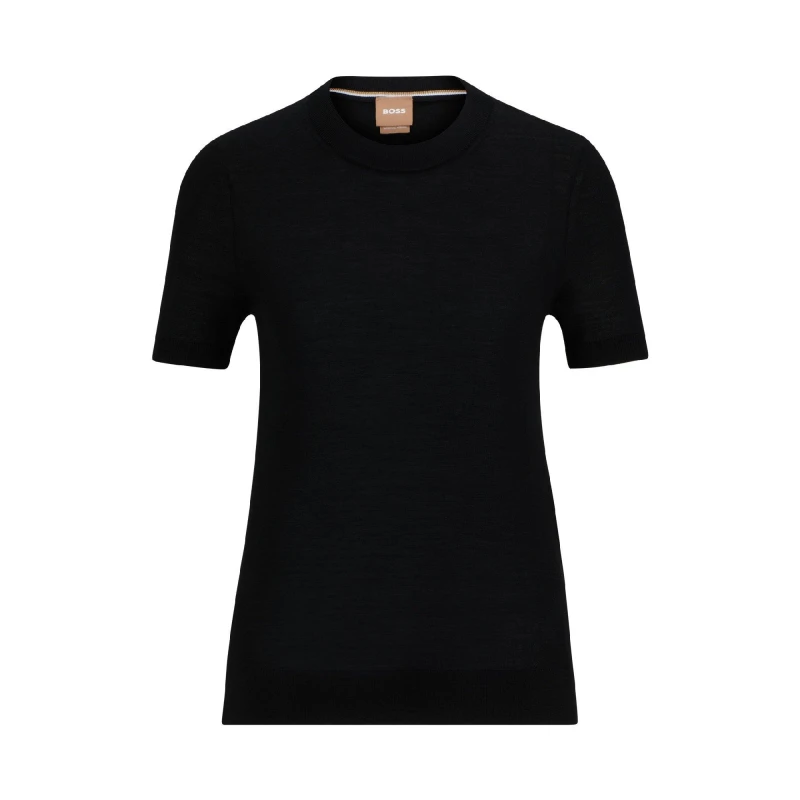 Image of Boss Womens Falyssiasi Knitted Top Black female 8 (S)