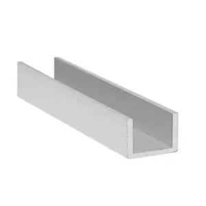 Image of Anodized Aluminum Profile u Channel Bar Strip - Size 2000x25x15x2mm - Pack of 3