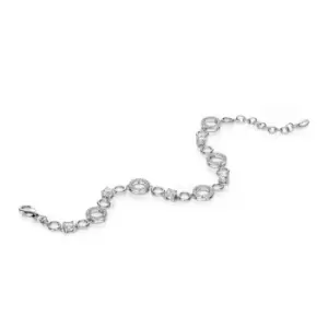 Image of Sterling Silver Round Cubic Zirconia Bracelet With Pave Circles