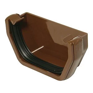 Image of FloPlast RES1BR Square Line Gutter External Stopend - Brown