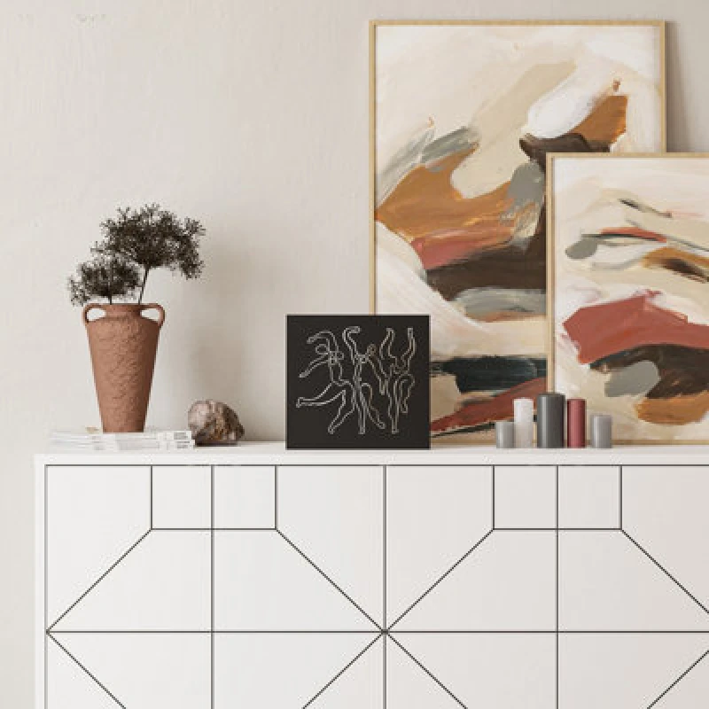 Image of Decortie Dancing Ladies Modern Metal Art Home Decoration Ornament, Black