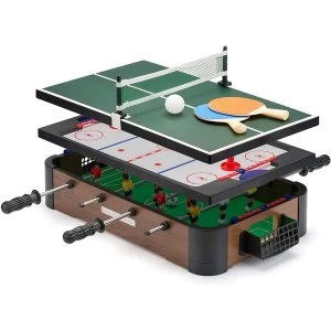 Image of Power Play TY6155 Powerplay 3 in 1 Top Games, Mini Football, Hockey and Table Tennis