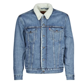 Image of Levis TYPE 3 SHERPA TRUCKER mens Denim jacket in Blue - Sizes XXL,S,M,L,XL,XS,UK S,UK M,UK XL,UK XXL