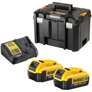 Image of 18V 2 x DCB182 4.0Ah Batteries, DCB115 Charger & tstak Set DCB182BATTDEAL - Dewalt