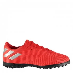 Image of adidas Nemeziz 19.4 Childrens Astro Turf Trainers - Red/Silver
