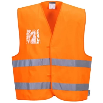 Image of C475ORRS/M - sz S/M Hi-Vis Vest - Dual ID Holder - Orange - Portwest