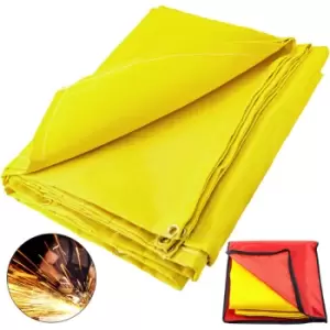 Image of Vevor - Welding Blanket Fiberglass Blanket Heavy-Duty Fire Retardant Blanket for Easy Hanging and Protection from Sparks & Splatters (10'X10', Gold)