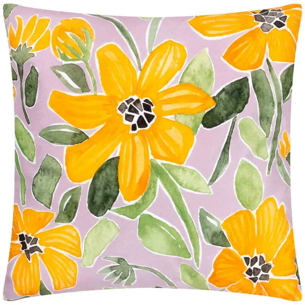 Image of Wylder Flowers Trending Polyester Cushion - Orange 5025532799838