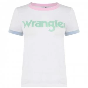 Image of Wrangler Ringer T Shirt - Real White