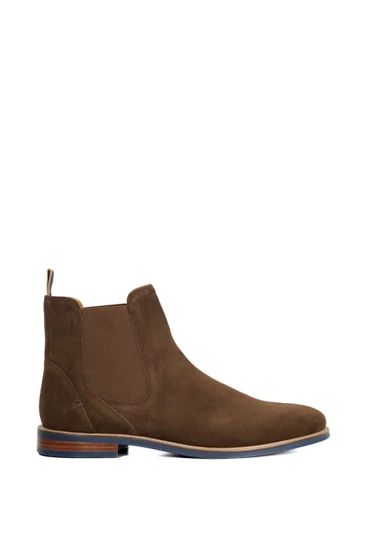 Image of Dune London Dune London Men 'Mckinley' Suede Chelsea Boots in Brown Size: 9 Brown 9 Male 5050808836252