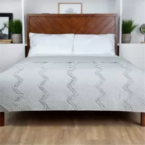 Image of Sleepdown ZigZag Bedspread99 - Grey