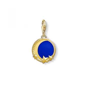 Image of Ladies Thomas Sabo Gold Plated Sterling Silver Charm Club Moon & Stars Charm