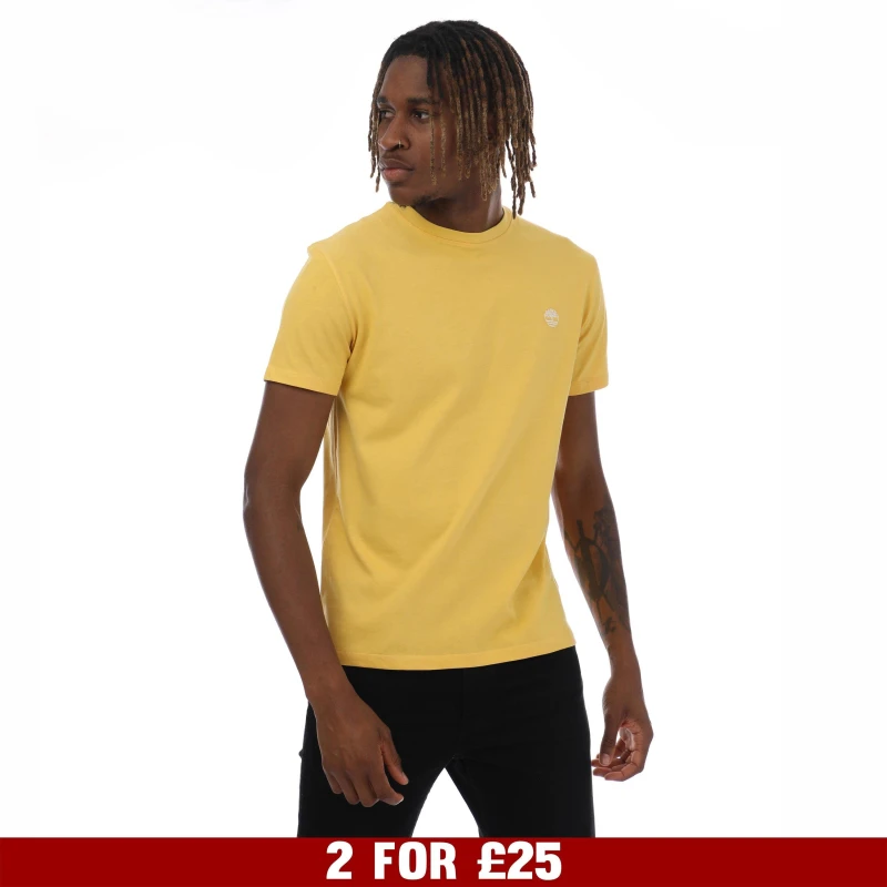 Image of Timberland Dunstan River Crew Neck T-Shirt - Yellow Yellow S