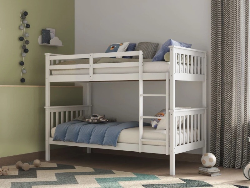 Image of Flair Koop Detachable Bunk Bed in White Size: Single White Unisex Single