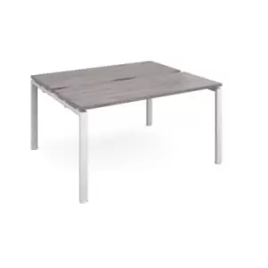 Image of Adapt starter units back to back 1400mm x 1200mm - white frame, grey oak top